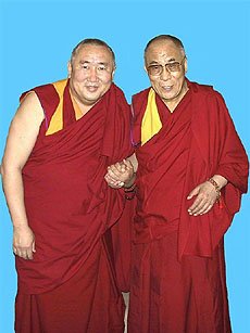 Его Святейшество Далай-лама и Чой-Доржи Будаев