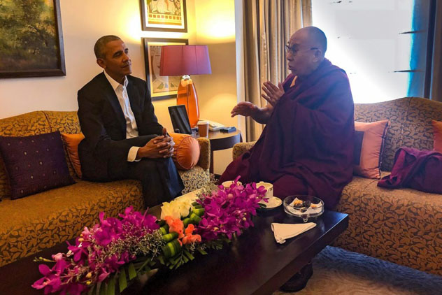 Бывший президент США Барак Обама встретился с Его Святейшеством Далай-ламой