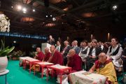 Марио Фер, член совета Цюрихского кантона и давний друг Тибета, выступает с обращением во время церемонии празднования 50-летия Тибетского института в Риконе. Винтертур, Швейцария. 22 сентября 2018 г. Фото: Мануэль Бауэр.