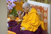 Его Святейшество Далай-лама дарует учения в главном тибетском храме. Дхарамсала, Индия. 5 октября 2018 г. Фото: дост. Тензин Дхампхел.