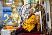 Его Святейшество Далай-лама во время первого дня учений, организованных по просьбе буддистов из Тайваня. Дхарамсала, Индия. 3 октября 2019 г. Фото: дост. Тензин Джампхел.