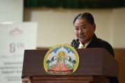 Пема Джунгне, спикер Тибетского парламента в эмиграции, выступает с обращением во время церемонии открытия Восьмой международной конференции групп поддержки Тибета. Дхарамсала, Индия. 3 ноября 2019 г. Фото: ЦТА.