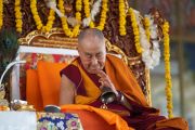 Его Святейшество Далай-лама проводит подготовительные ритуалы для посвящения долгой жизни, связанного с Чже Цонкапой. Мундгод, штат Карнатака, Индия. 16 декабря 2019 г. Фото: Лобсанг Церинг.