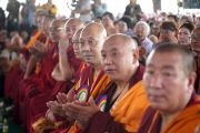 Слушатели во время выступления Его Святейшества Далай-ламы на церемонии празднования 600-летней годовщины ухода в паринирвану Чже Цонкапы. Мундгод, штат Карнатака, Индия. 21 декабря 2019 г. Фото: Лобсанг Церинг.
