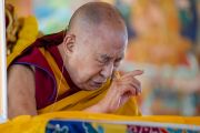 Во время первого дня учений на площадке Калачакры Его Святейшество Далай-лама дарует обеты бодхисаттвы. Бодхгая, штат Бихар, Индия. 29 декабря 2022 г. Фото: Тензин Чойджор (офис ЕСДЛ).