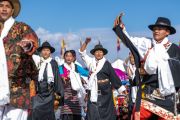 Тибетские артисты из Ле и Чангтанга выступают во время встречи с Его Святейшествой Далай-ламой, организованной в школе Тибетской детской деревни Чогламсара. Ле, Ладак, Индия. 26 июля 2023 г. Фото: Тензин Чойджор (офис ЕСДЛ).